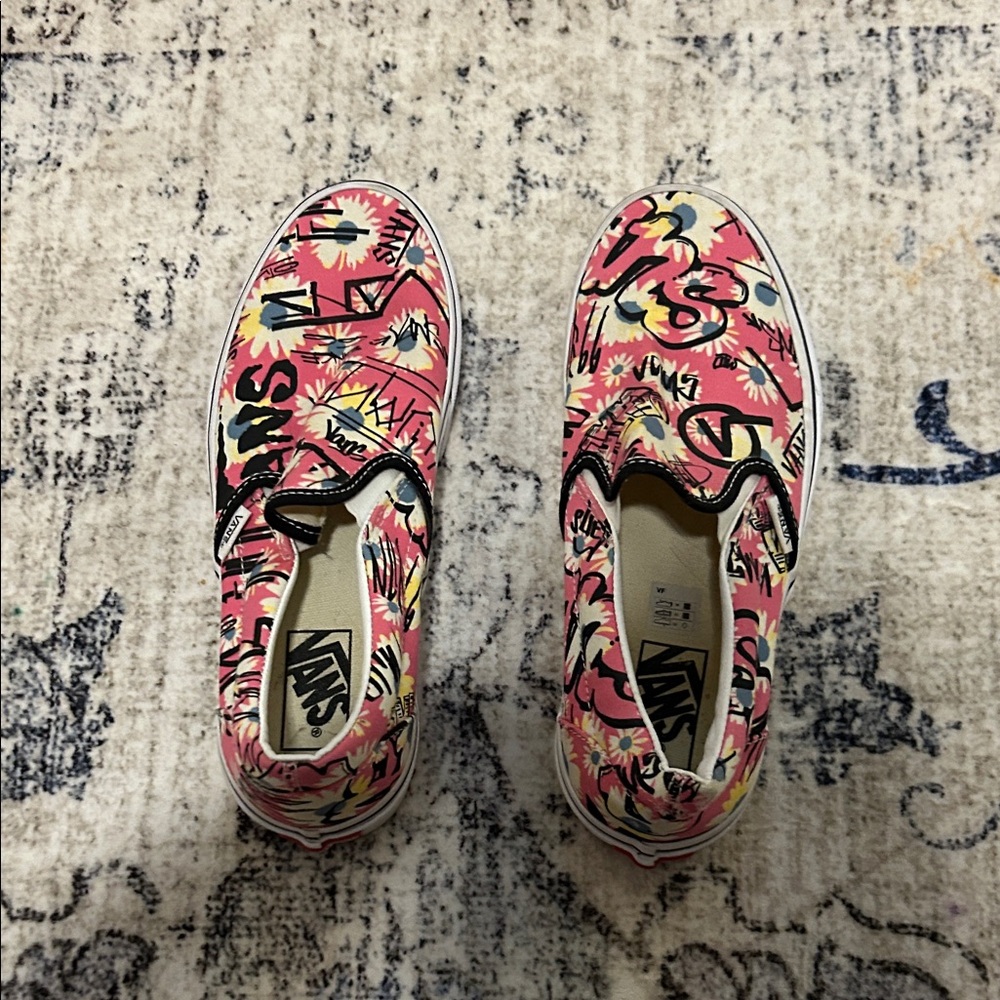 Vans Vibrant Pink and Blue Slip-Ons